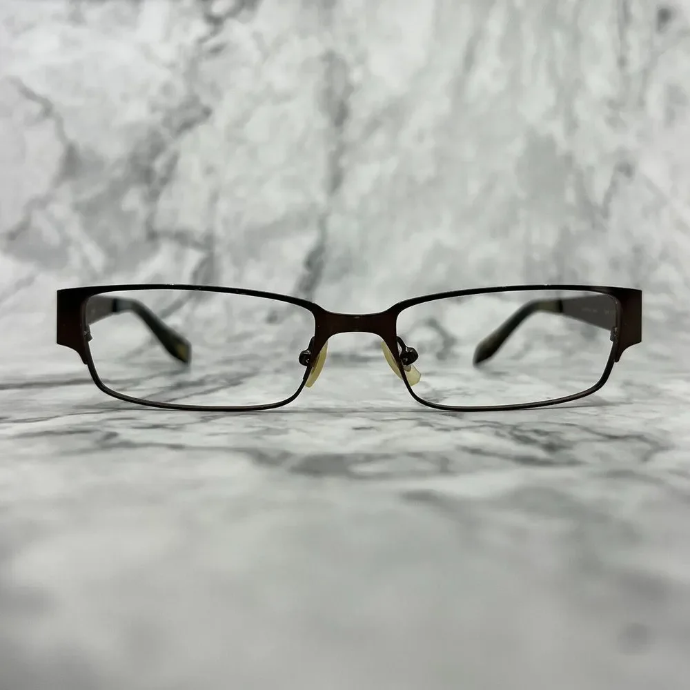Carmen Marc Valvo Lucan Cognac Eyeglasses Frames Rectangle Brown 53-17-140 - Picture 2 of 11